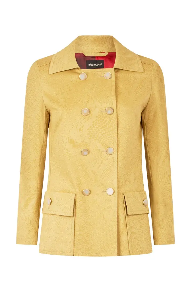 Roberto Cavalli Double-Breasted Jacket With Python Pattern