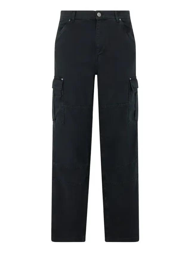 Black Cotton Cargo Trousers Black Cotton Cargo Trousers