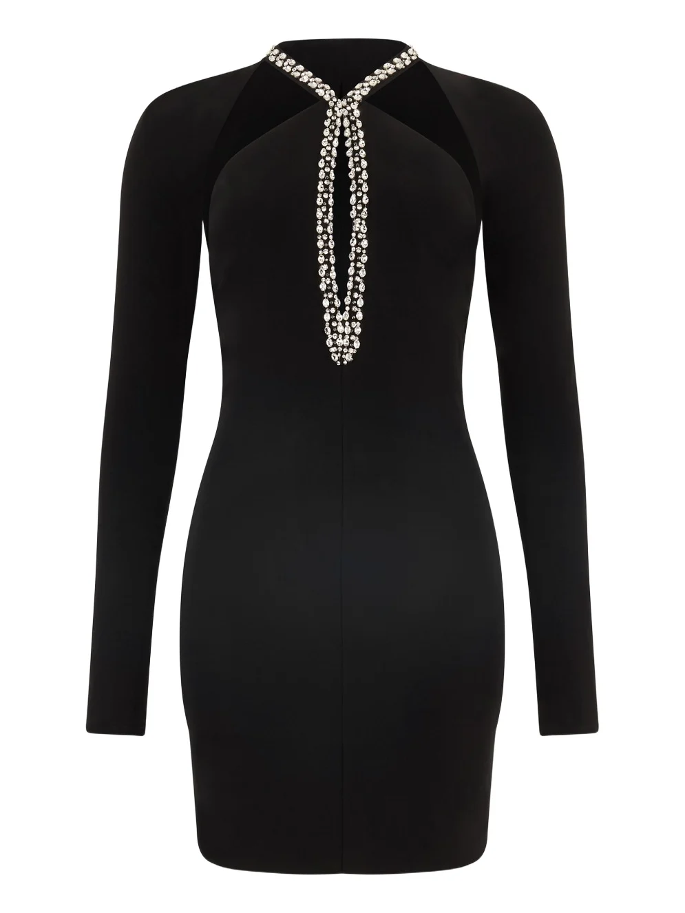 Mini Dress With Cut-Out And Bejeweled Neckline Mini Dress With Cut-Out And Bejeweled Neckline