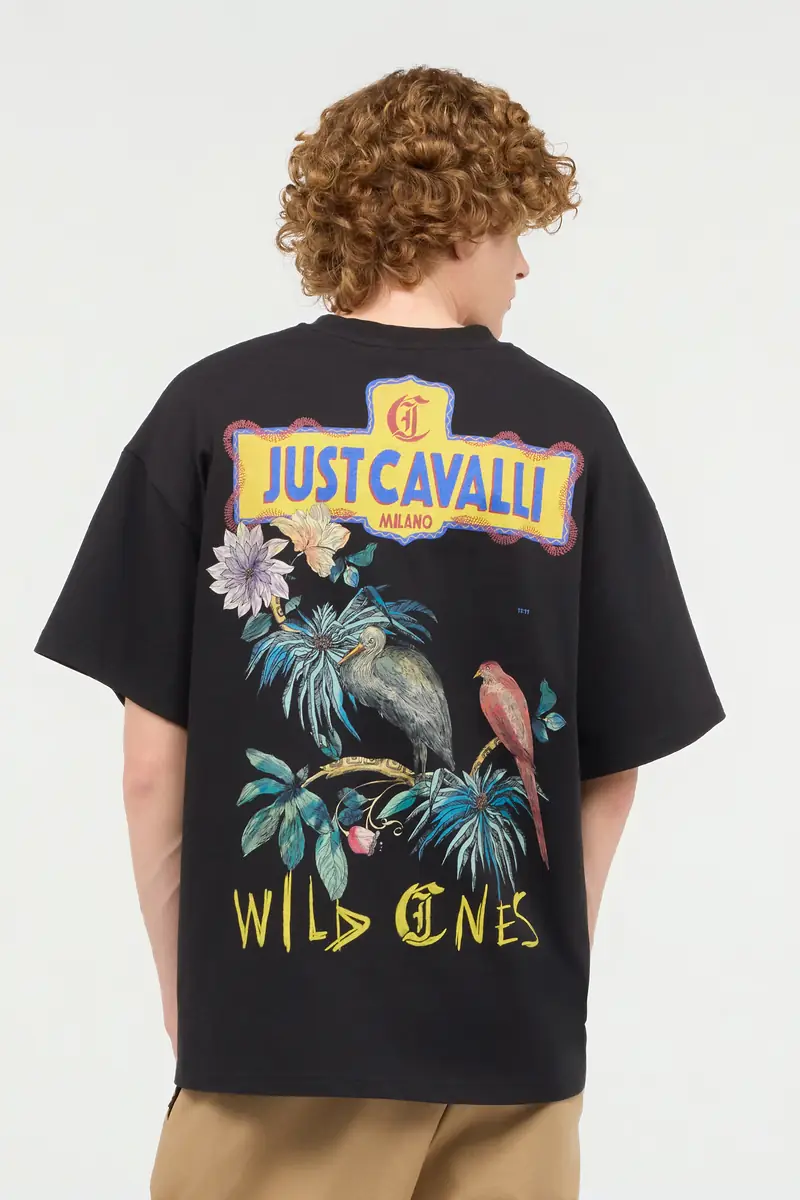 Roberto Cavalli T-Shirt With Floral And Tropical Bird Print | Thumbnail 3