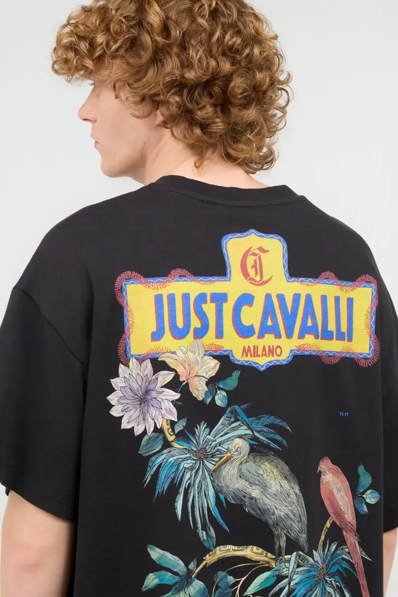 Roberto Cavalli T-Shirt With Floral And Tropical Bird Print | Thumbnail 5