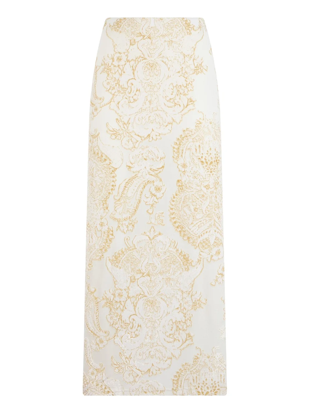 Roberto Cavalli Ornamental White Print Skirt