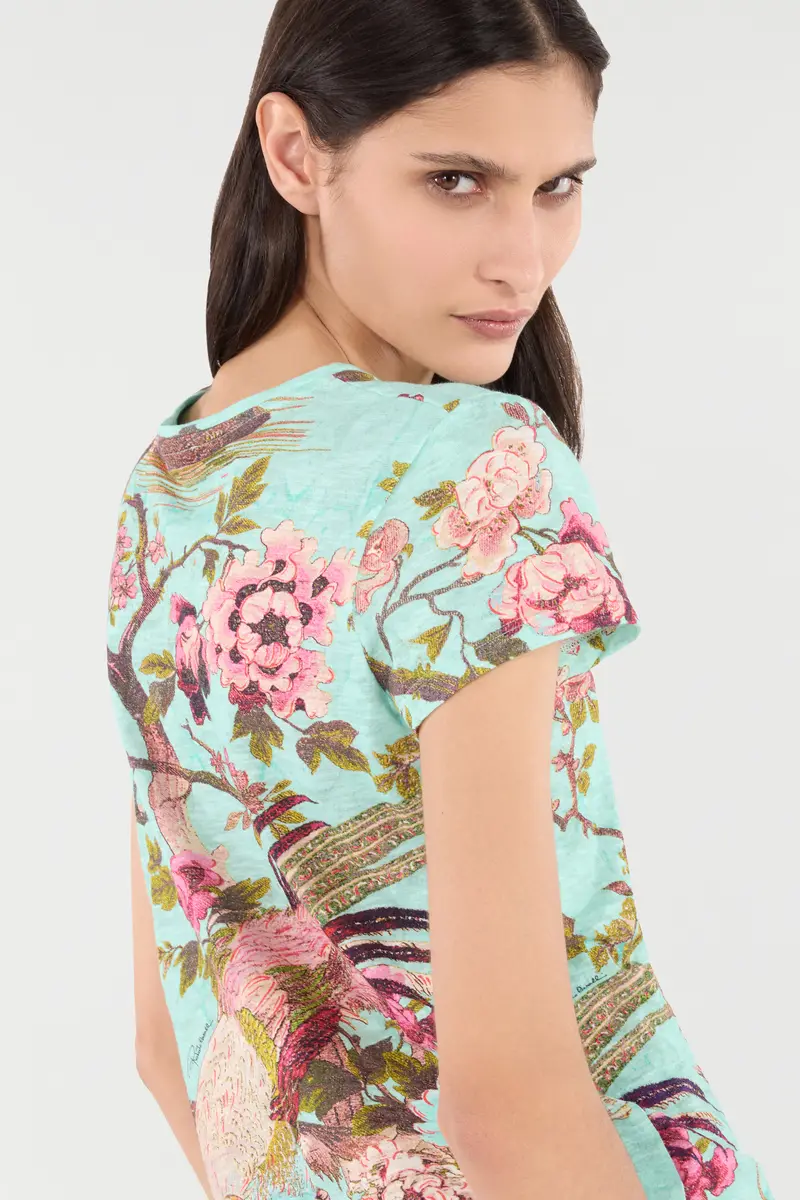 Roberto Cavalli T-Shirt With Oriental Bird Print | Thumbnail 6 Roberto Cavalli T-Shirt With Oriental Bird Print | Thumbnail 6