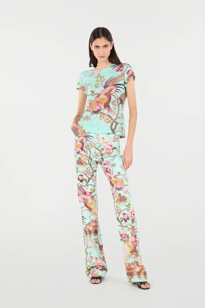 Roberto Cavalli T-Shirt With Oriental Bird Print | Thumbnail 7 Roberto Cavalli T-Shirt With Oriental Bird Print | Thumbnail 7