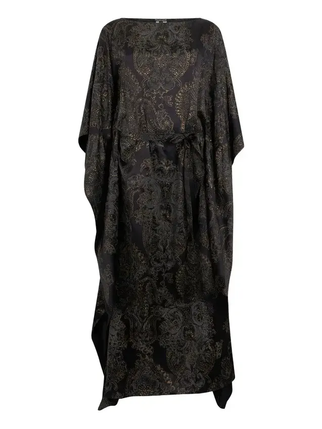 Roberto Cavalli Ornamental Black Print Dress