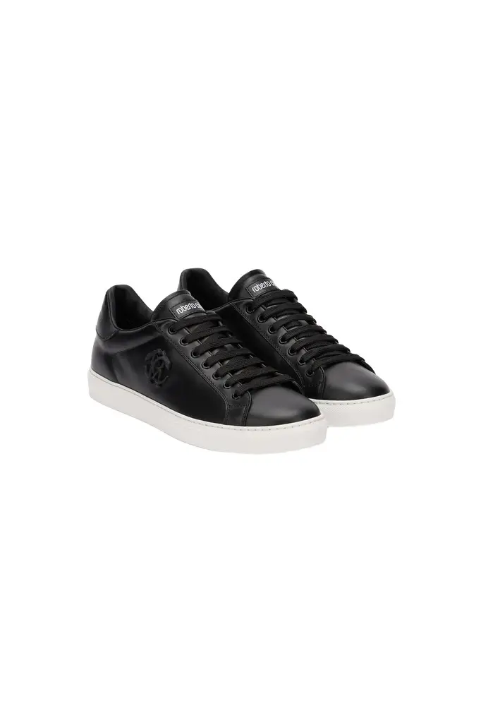 Black Sneaker With Embossed Monogram RC Black Sneaker With Embossed Monogram RC