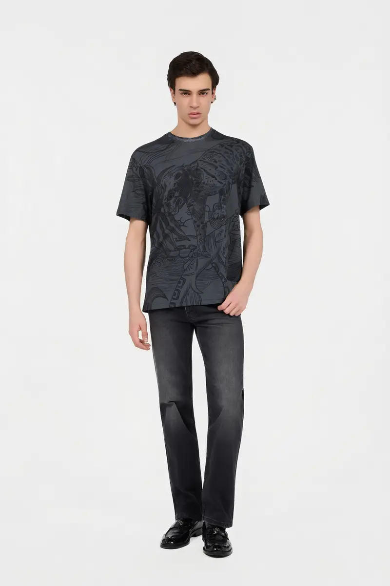 Roberto Cavalli Washed Black Straight Fit Jeans | Thumbnail 6 Roberto Cavalli Washed Black Straight Fit Jeans | Thumbnail 6
