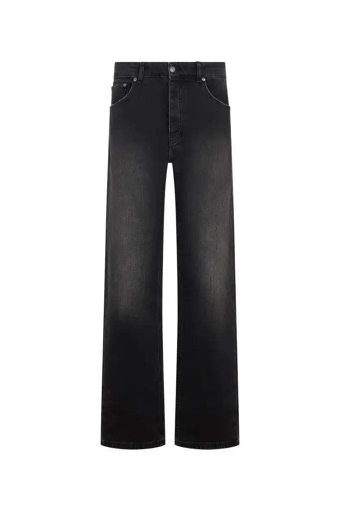 Roberto Cavalli Washed Black Straight Fit Jeans | Image 1 Roberto Cavalli Washed Black Straight Fit Jeans | Image 1