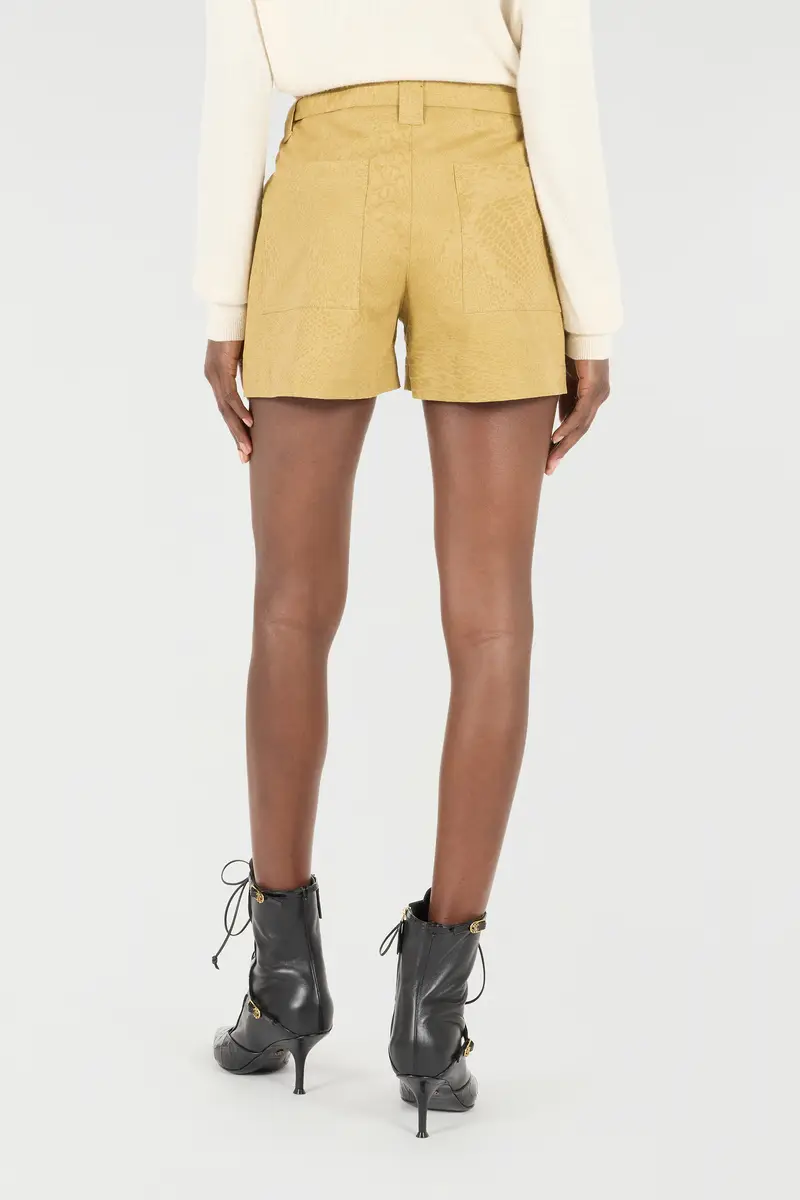 Roberto Cavalli Belted Shorts With Python Print | Thumbnail 3