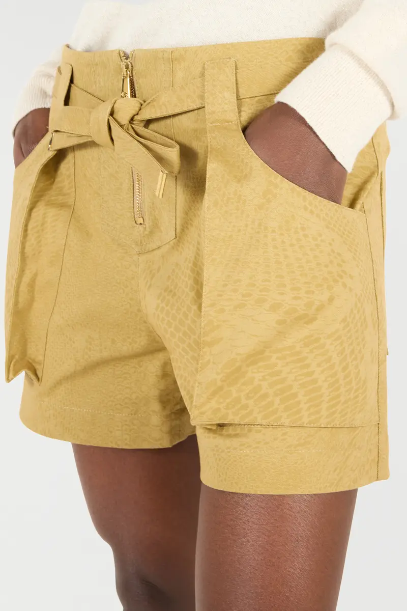 Roberto Cavalli Belted Shorts With Python Print | Thumbnail 5