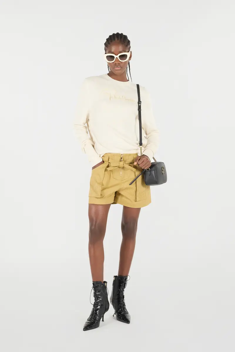 Roberto Cavalli Belted Shorts With Python Print | Thumbnail 7