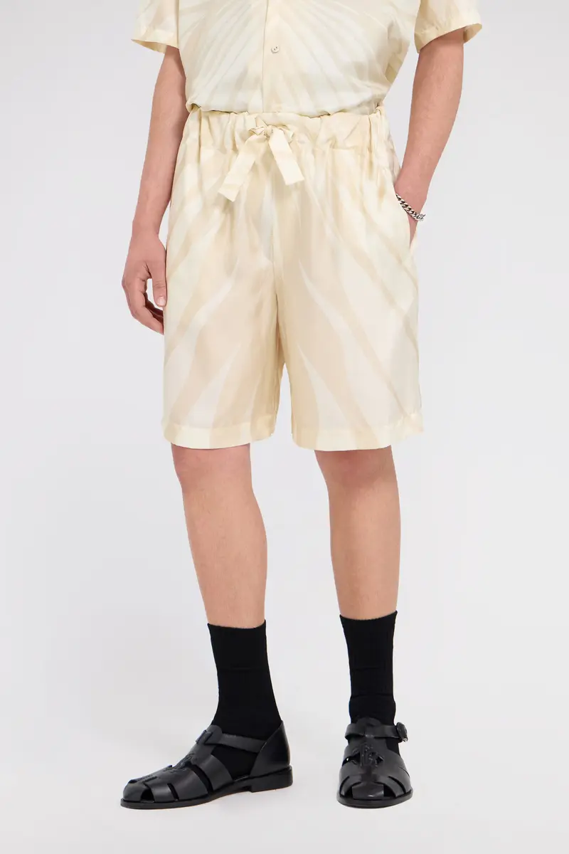 Roberto Cavalli Ray Of Gold Print Silk Shorts | Thumbnail 2