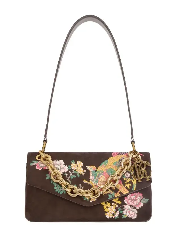 Suede Bag With Naturalistic Pattern Suede Bag With Naturalistic Pattern