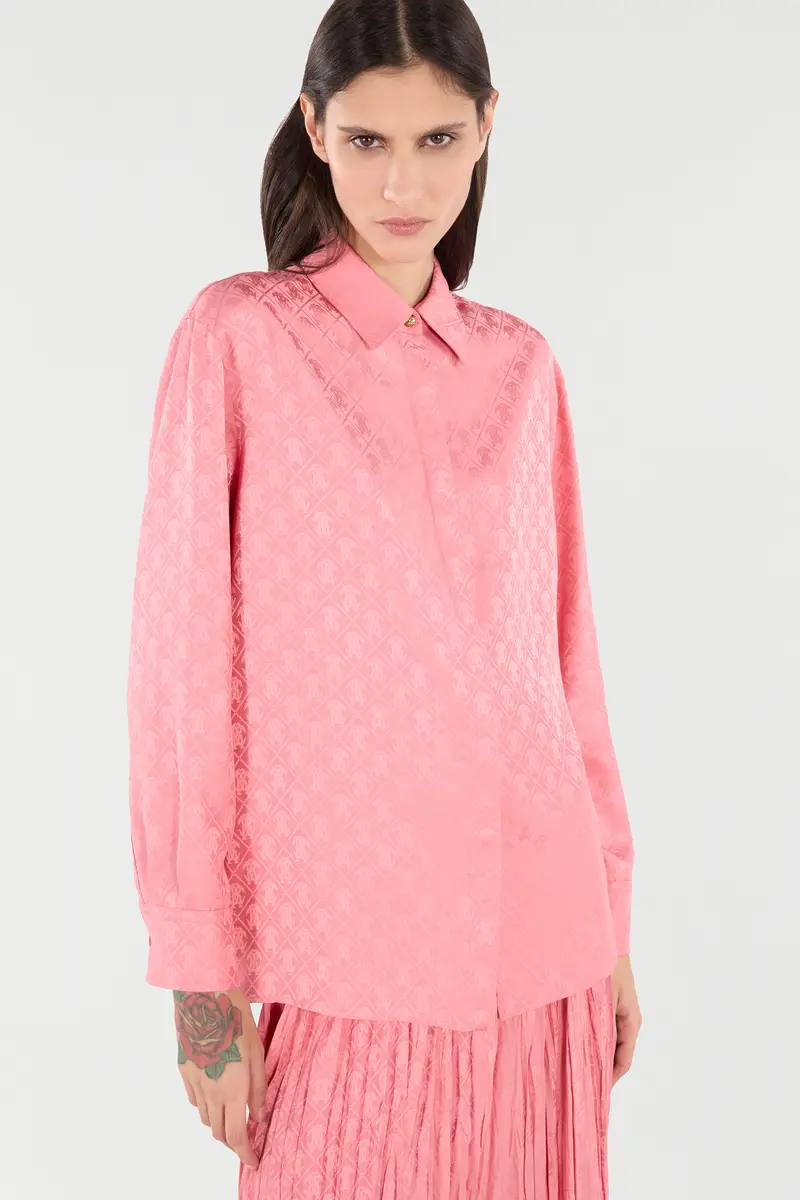 Roberto Cavalli Shirt-Blend Shirt With Mirror Snake Monogram Print | Thumbnail 4 Roberto Cavalli Shirt-Blend Shirt With Mirror Snake Monogram Print | Thumbnail 4