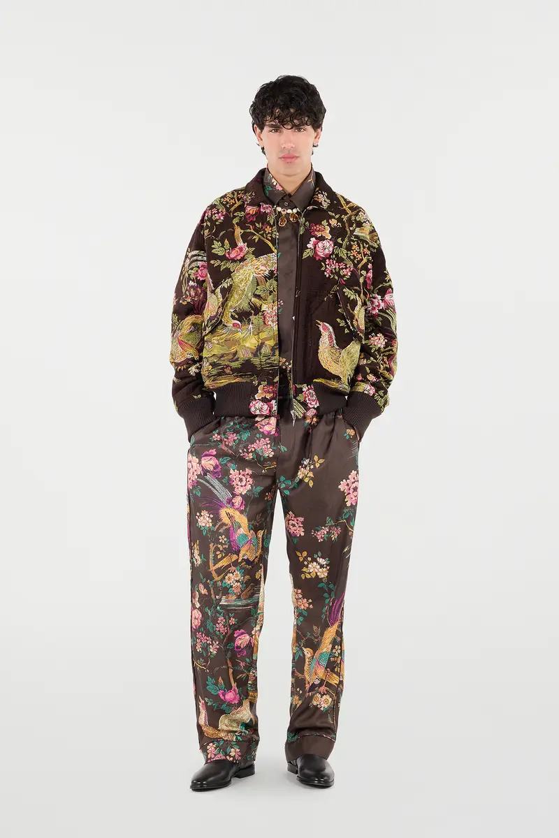 Roberto Cavalli Bomber Jacket With Oriental Bird Print | Thumbnail 7 Roberto Cavalli Bomber Jacket With Oriental Bird Print | Thumbnail 7