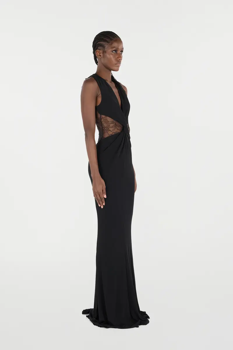 Roberto Cavalli Extra-Long Dress With Lace | Thumbnail 2 Roberto Cavalli Extra-Long Dress With Lace | Thumbnail 2