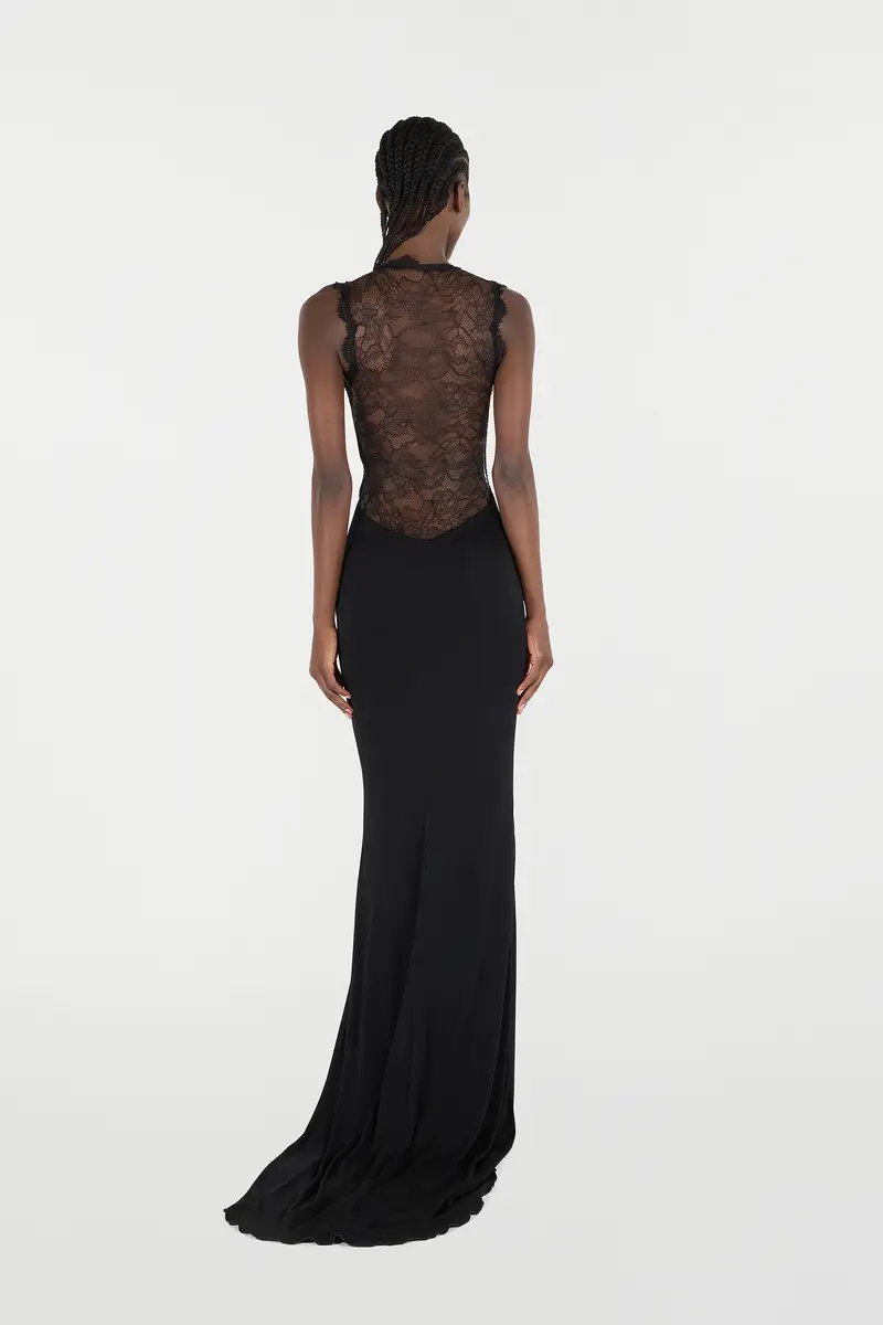 Roberto Cavalli Extra-Long Dress With Lace | Thumbnail 3 Roberto Cavalli Extra-Long Dress With Lace | Thumbnail 3