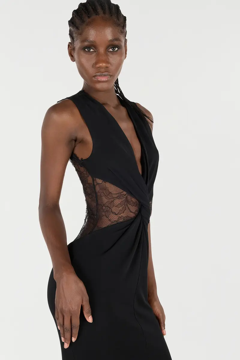 Roberto Cavalli Extra-Long Dress With Lace | Thumbnail 4 Roberto Cavalli Extra-Long Dress With Lace | Thumbnail 4