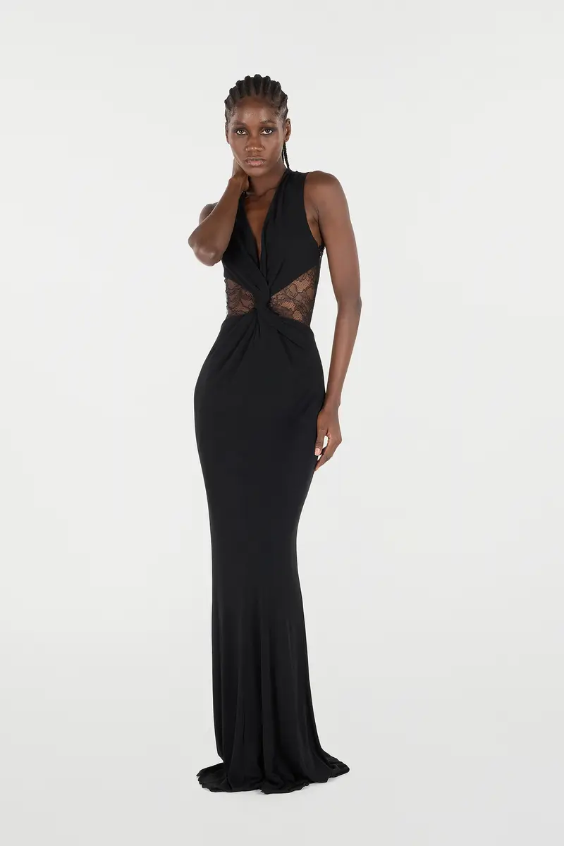 Roberto Cavalli Extra-Long Dress With Lace | Thumbnail 6 Roberto Cavalli Extra-Long Dress With Lace | Thumbnail 6