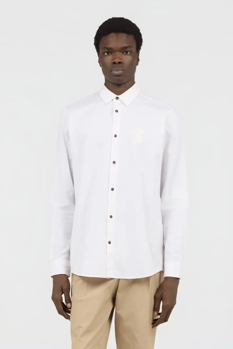 Roberto Cavalli White Shirt with Monogram RC Embroidery | Thumbnail 2 Roberto Cavalli White Shirt with Monogram RC Embroidery | Thumbnail 2