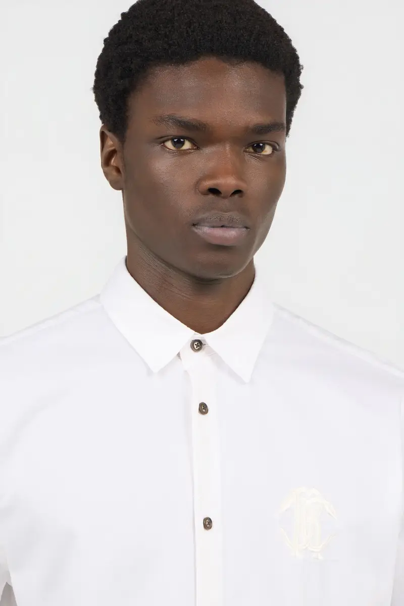 Roberto Cavalli White Shirt with Monogram RC Embroidery | Thumbnail 4 Roberto Cavalli White Shirt with Monogram RC Embroidery | Thumbnail 4