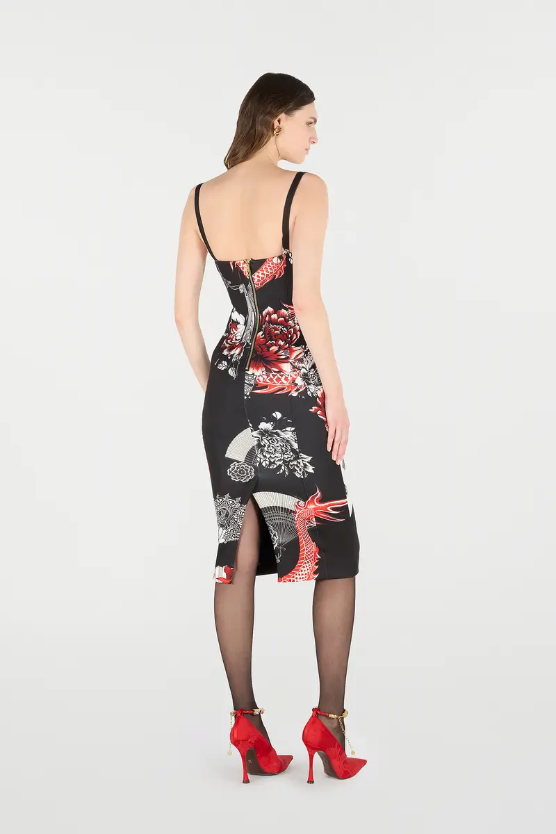 Roberto Cavalli Midi Dress With Dragon | Thumbnail 3
