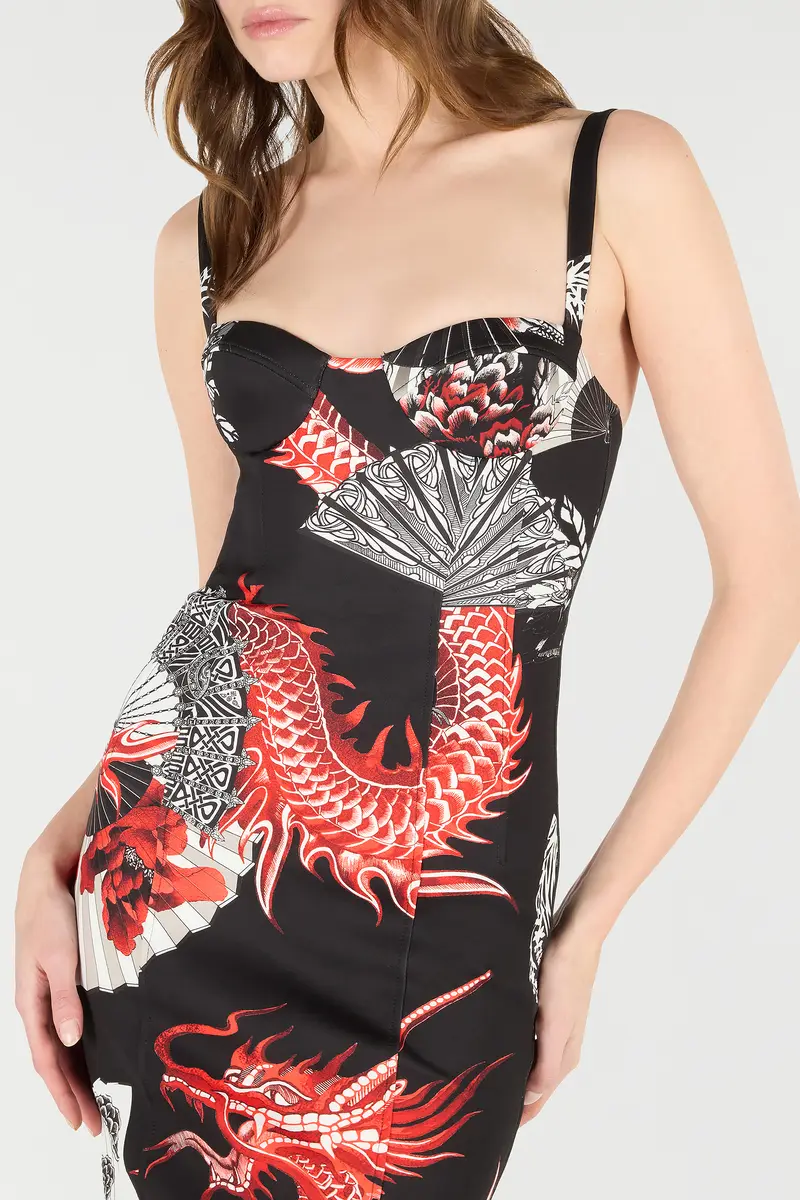 Roberto Cavalli Midi Dress With Dragon | Thumbnail 5