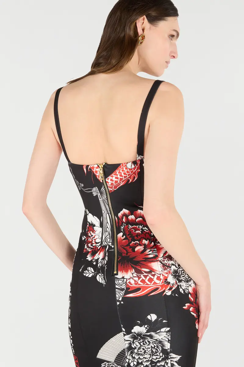 Roberto Cavalli Midi Dress With Dragon | Thumbnail 6