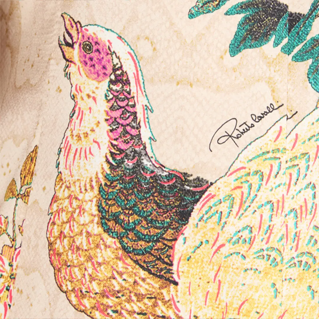 Roberto Cavalli Silk Blazer With Oriental Bird Print | Thumbnail 4 Roberto Cavalli Silk Blazer With Oriental Bird Print | Thumbnail 4