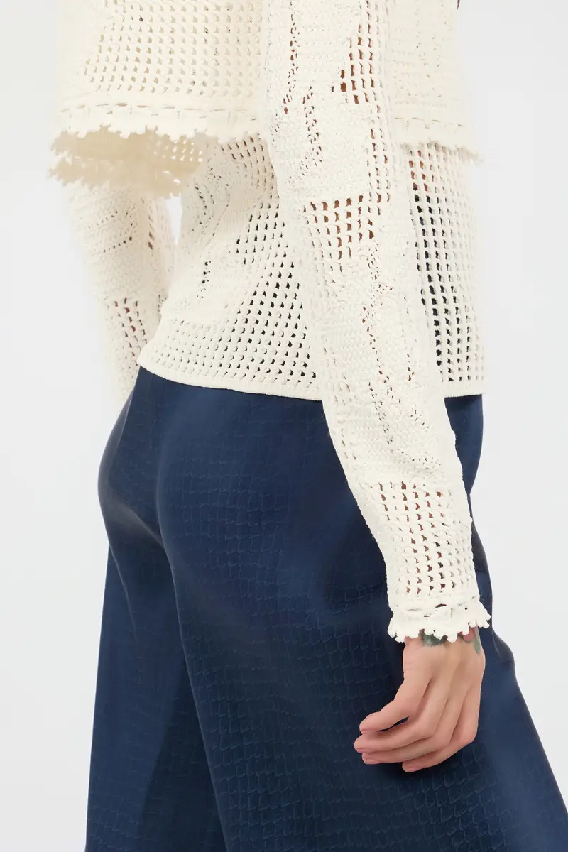 Roberto Cavalli Openwork Cropped Cardigan With Roses | Thumbnail 6