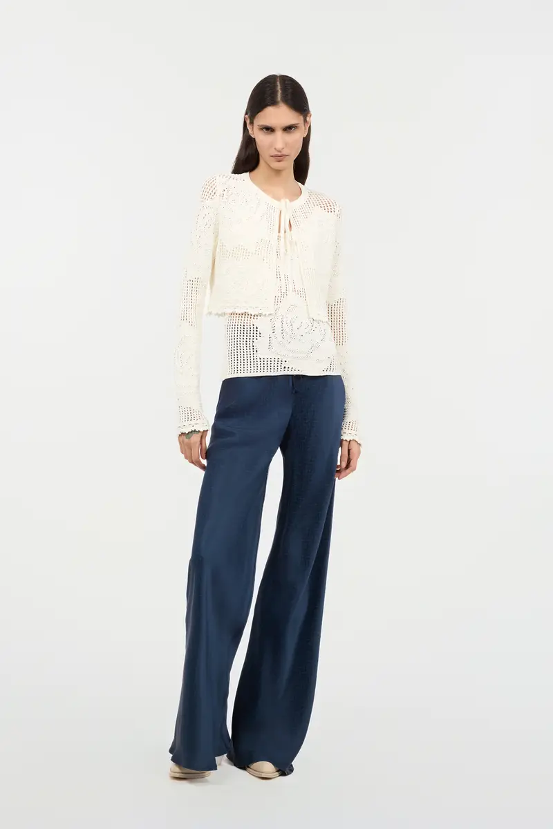 Roberto Cavalli Openwork Cropped Cardigan With Roses | Thumbnail 7