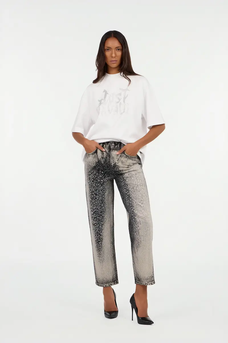 Roberto Cavalli Jeans with Faded Effect and Rhinestones | Thumbnail 7