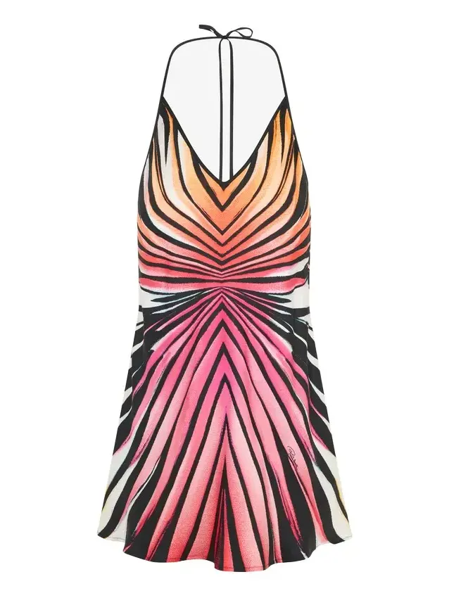 Ray Of Paradise Print Silk Mini Dress Ray Of Paradise Print Silk Mini Dress
