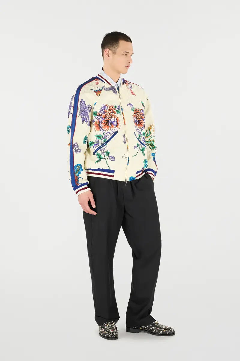 Roberto Cavalli Bomber Jacket With Dragon, Flowers And Butterflies | Thumbnail 2 Roberto Cavalli Bomber Jacket With Dragon, Flowers And Butterflies | Thumbnail 2
