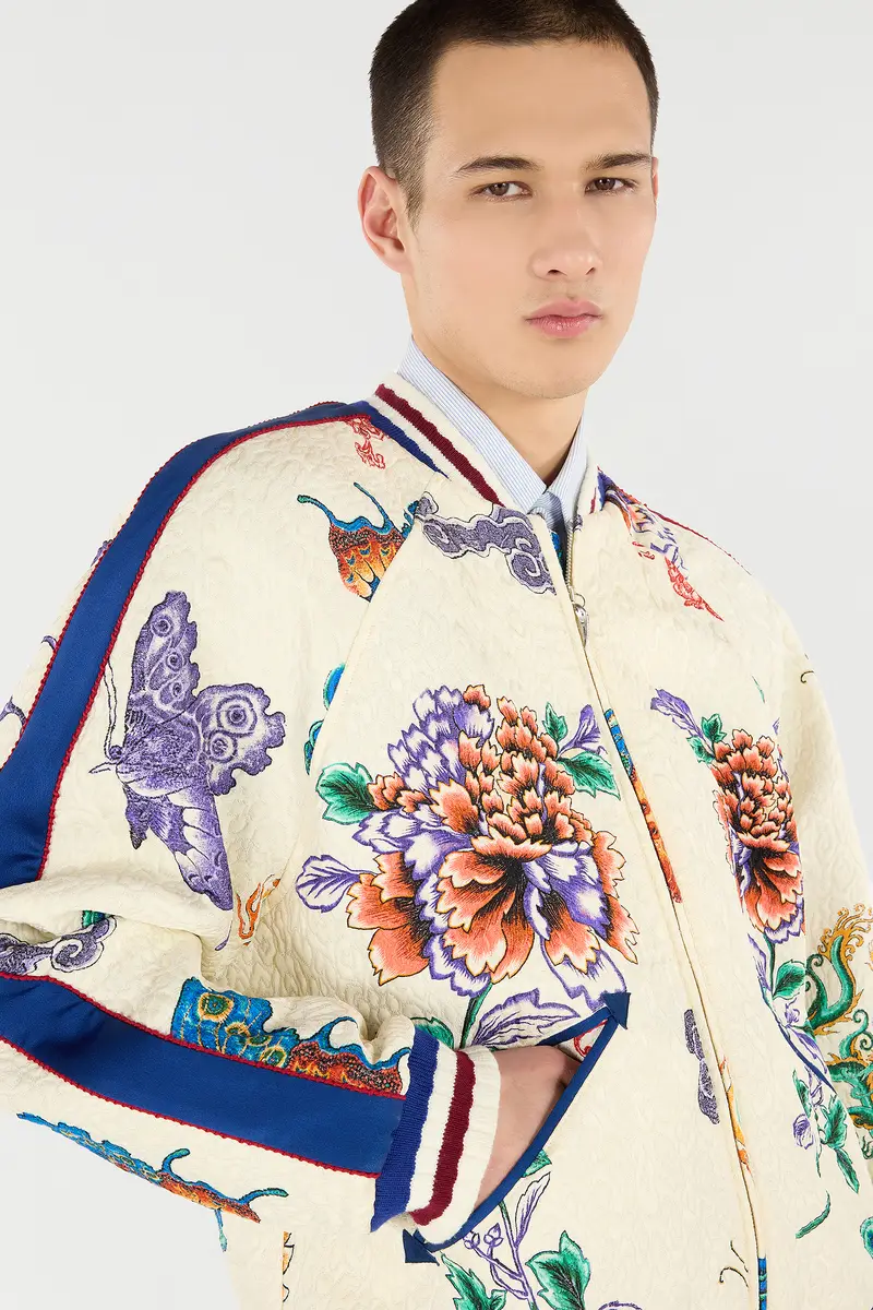 Roberto Cavalli Bomber Jacket With Dragon, Flowers And Butterflies | Thumbnail 5 Roberto Cavalli Bomber Jacket With Dragon, Flowers And Butterflies | Thumbnail 5