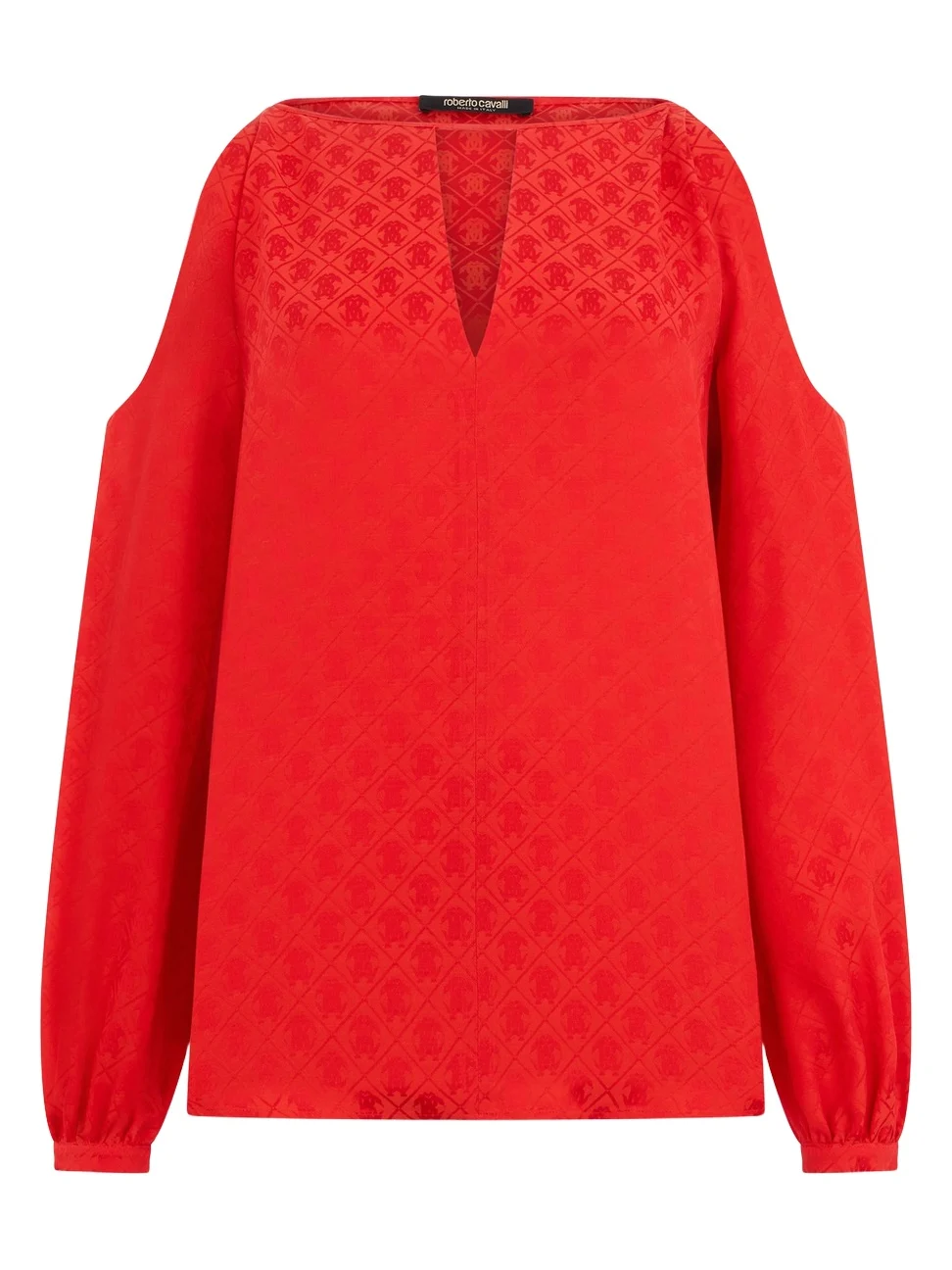 Roberto Cavalli Silk Blouse with RC Print