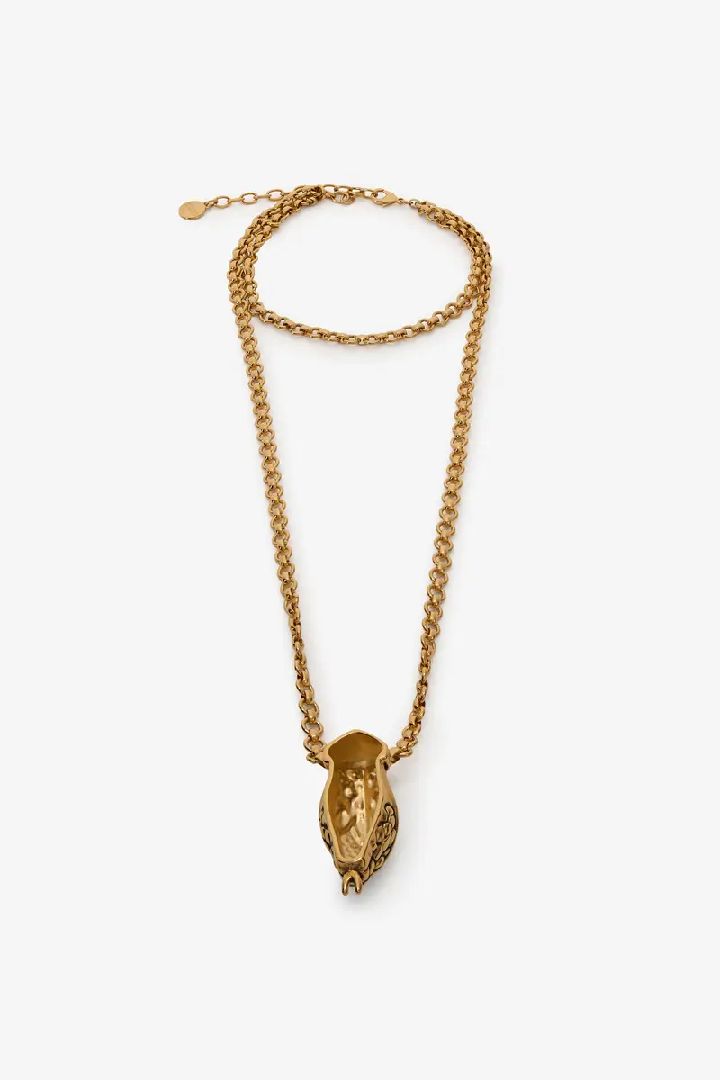 Roberto Cavalli Antiqued Gold and Black Necklace with Snake Head | Thumbnail 3