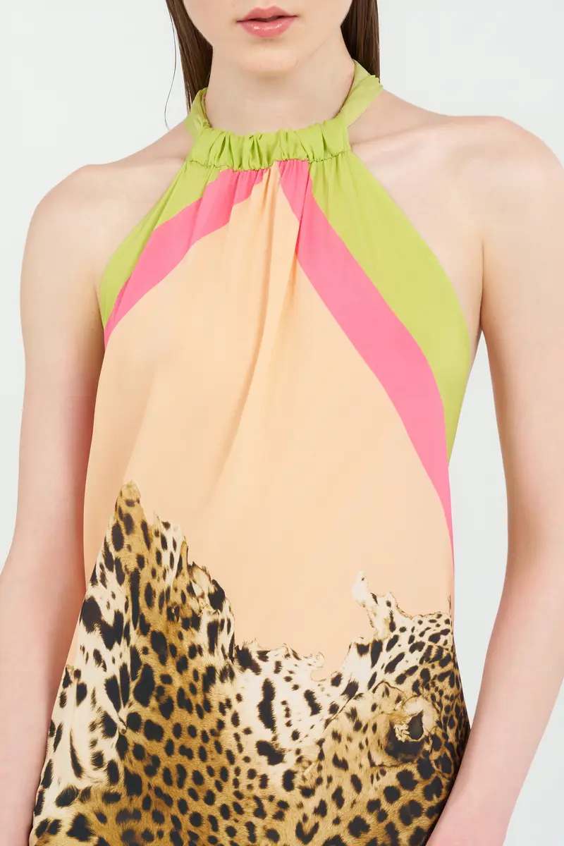 Roberto Cavalli Cavalli Pop Print Silk Dress | Thumbnail 5 Roberto Cavalli Cavalli Pop Print Silk Dress | Thumbnail 5