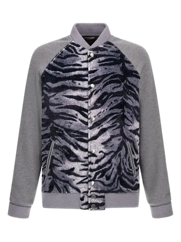 Roberto Cavalli Zebra print sweatshirt with buttons