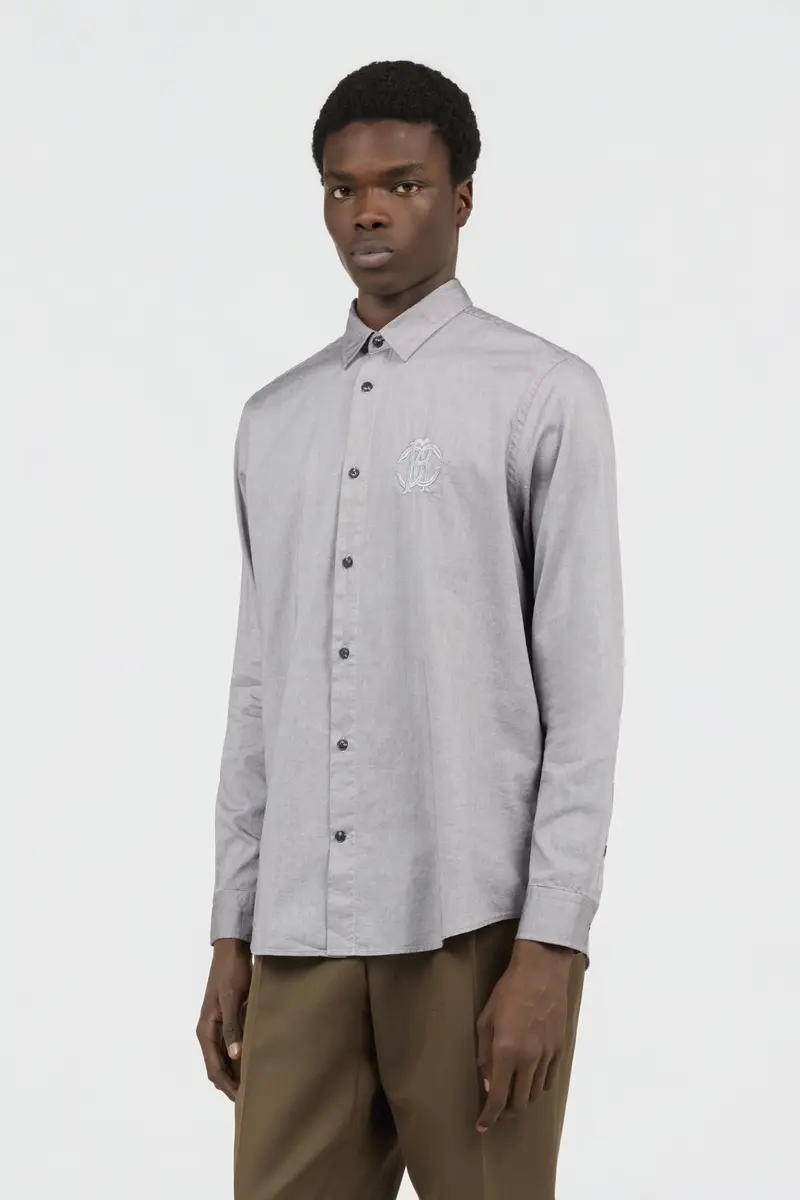 Roberto Cavalli Grey Shirt with Monogram RC Embroidery | Thumbnail 2