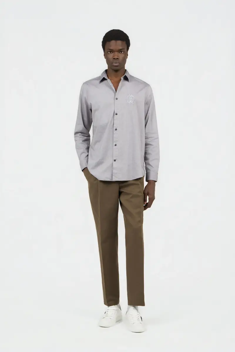 Roberto Cavalli Grey Shirt with Monogram RC Embroidery | Thumbnail 6