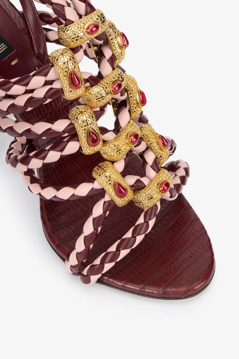 Roberto Cavalli Red And White Sandals With Jewel Details | Thumbnail 4