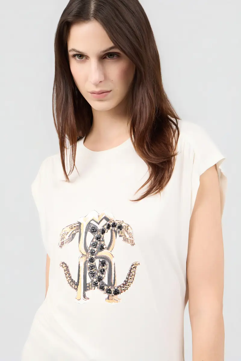 Roberto Cavalli Ivory T-Shirt | Thumbnail 4