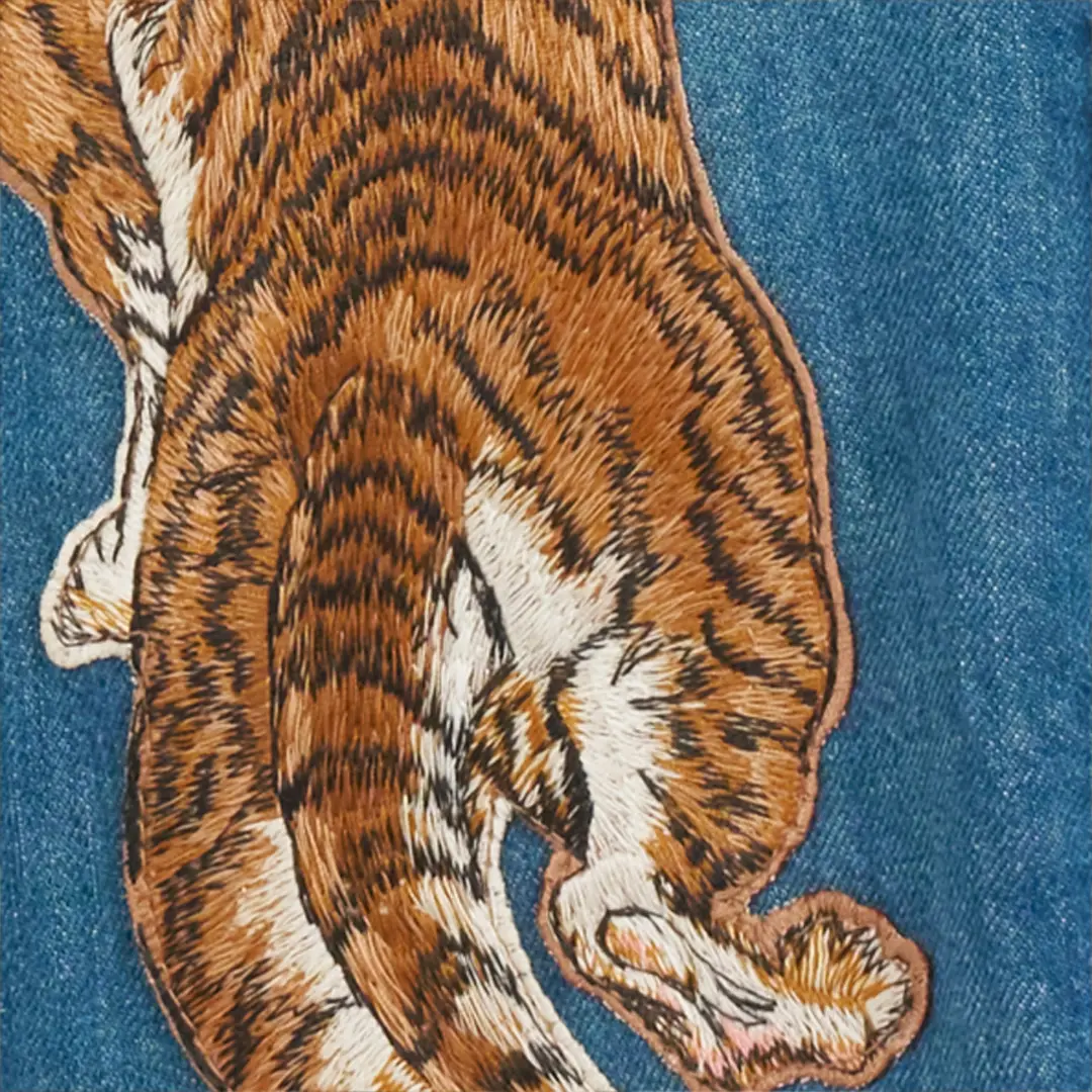 Roberto Cavalli Denim Shirt with Tiger Embroidery | Thumbnail 4 Roberto Cavalli Denim Shirt with Tiger Embroidery | Thumbnail 4