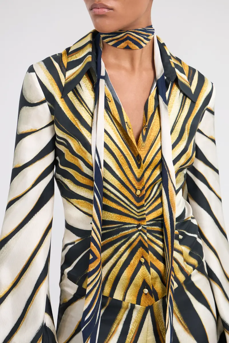 Roberto Cavalli Ray Of Gold Print Silk Jumpsuit | Thumbnail 5 Roberto Cavalli Ray Of Gold Print Silk Jumpsuit | Thumbnail 5