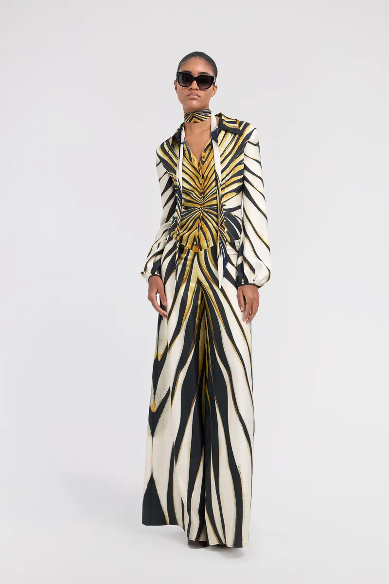 Roberto Cavalli Ray Of Gold Print Silk Jumpsuit | Thumbnail 6 Roberto Cavalli Ray Of Gold Print Silk Jumpsuit | Thumbnail 6