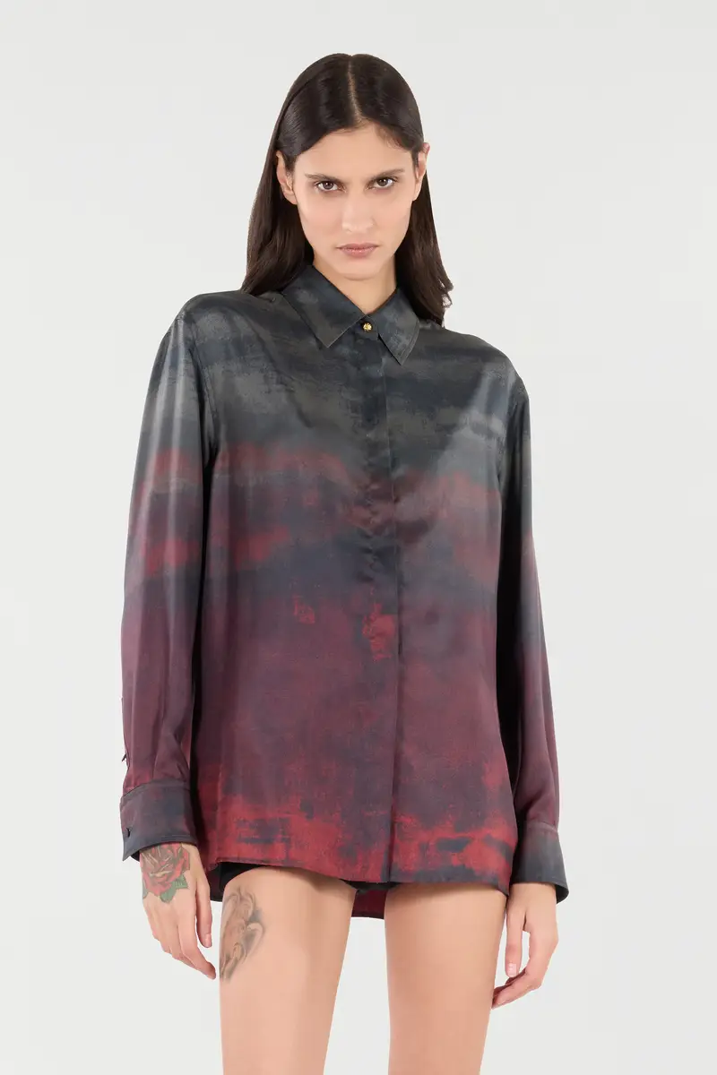 Roberto Cavalli Silk Shirt With A Mottled Effect | Thumbnail 2 Roberto Cavalli Silk Shirt With A Mottled Effect | Thumbnail 2