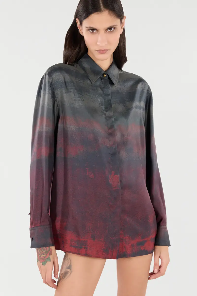 Roberto Cavalli Silk Shirt With A Mottled Effect | Thumbnail 5 Roberto Cavalli Silk Shirt With A Mottled Effect | Thumbnail 5