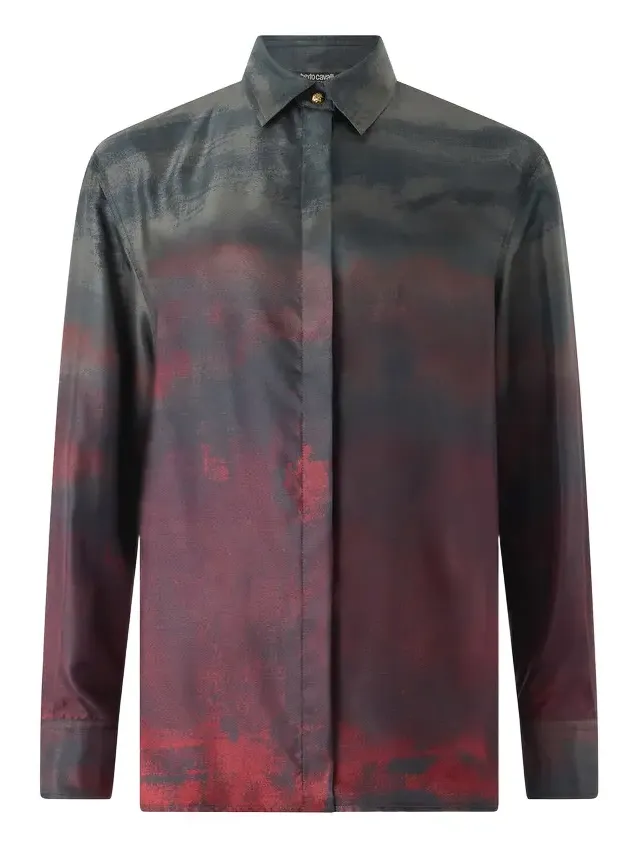 Silk Shirt With A Mottled Effect Silk Shirt With A Mottled Effect
