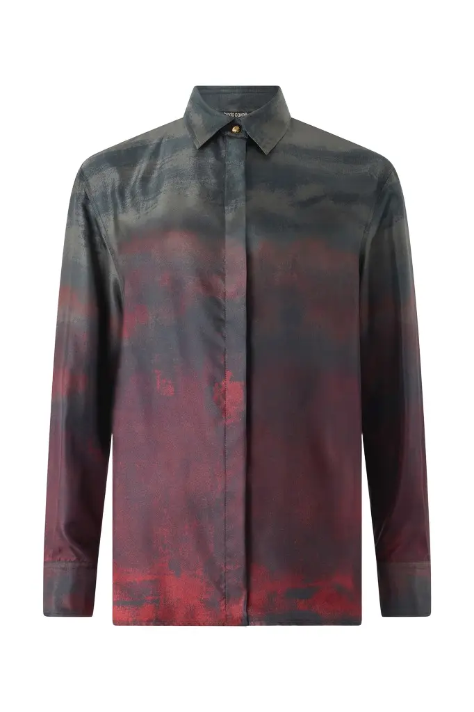 Silk Shirt With A Mottled Effect Silk Shirt With A Mottled Effect
